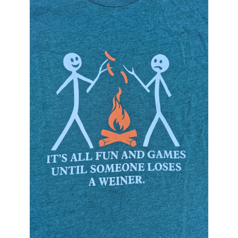 Next Level Apparel Park City Funny Graphic T-Shirt Mens Medium Teal Green
